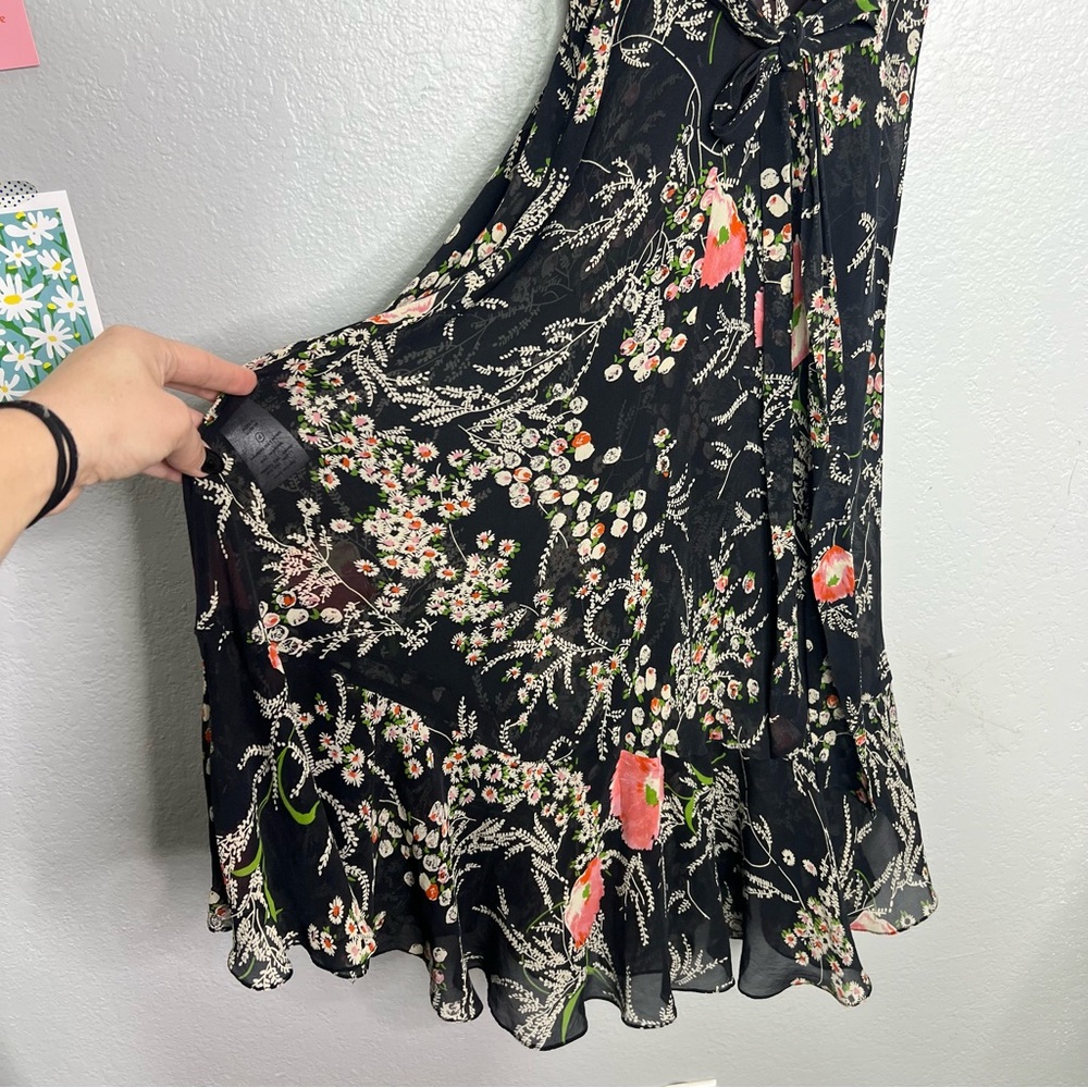 Anthropologie Black Floral Midi Dress - Picture 6 of 11